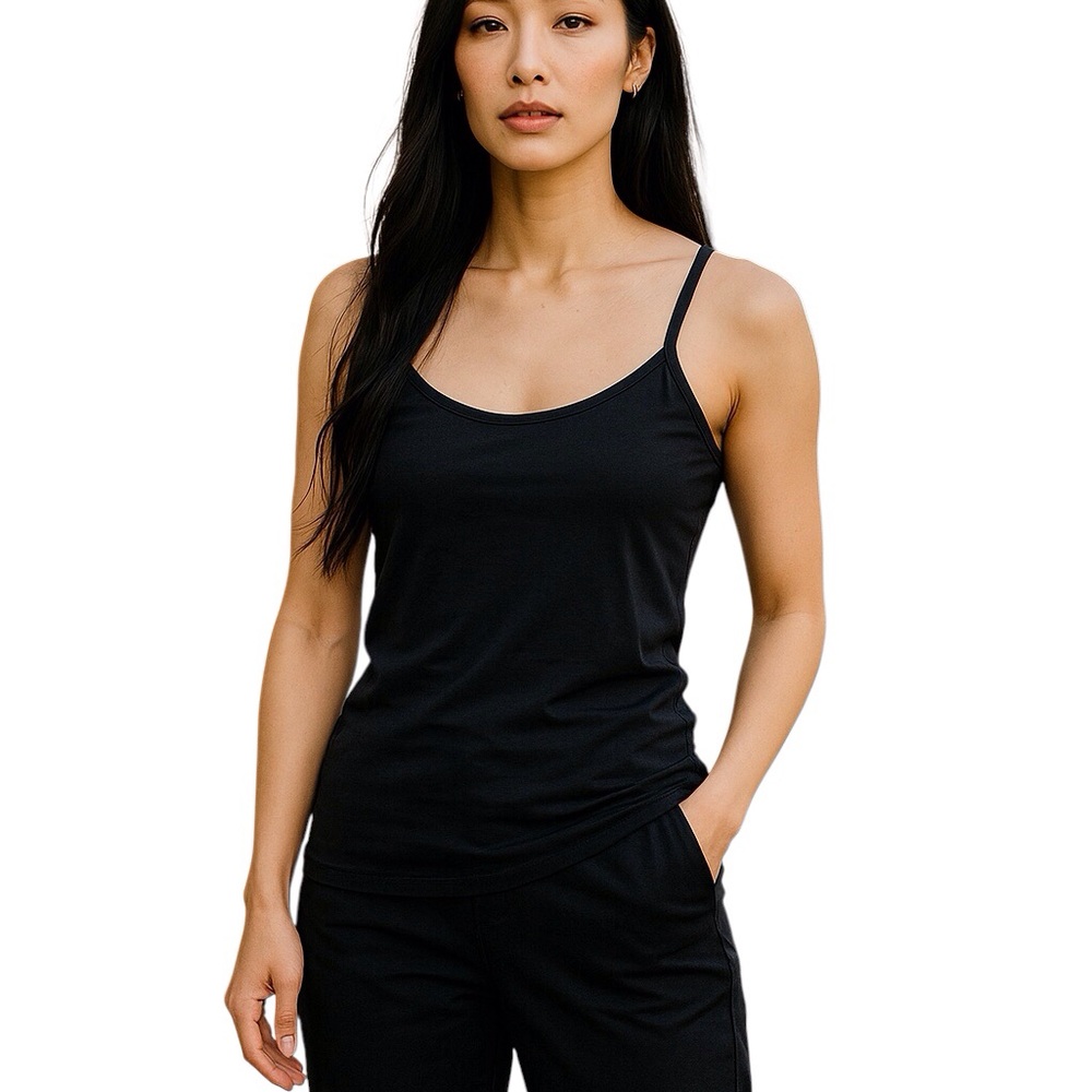 Hinge Scoop Neck Tank Top Women Color Black Size M